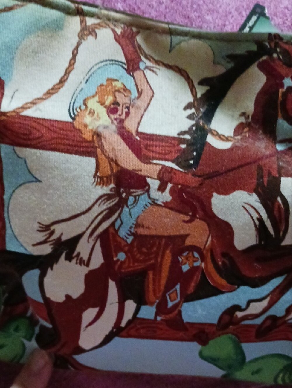 Western Horse and Cowgirl Print Small Bag NWT - Picture 5 of 16